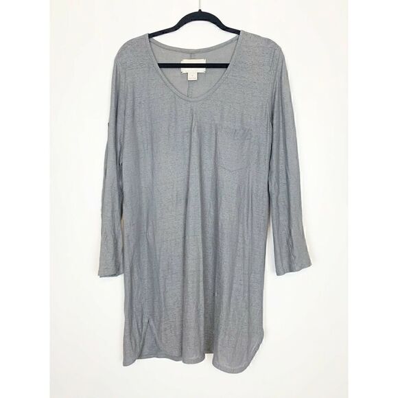 Brochu Walker Long Sleeve Tunic Top Gray L - Picture 1 of 3